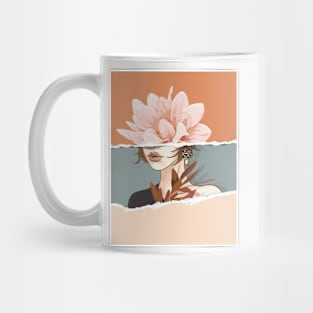 Beautiful girl and flower Mug